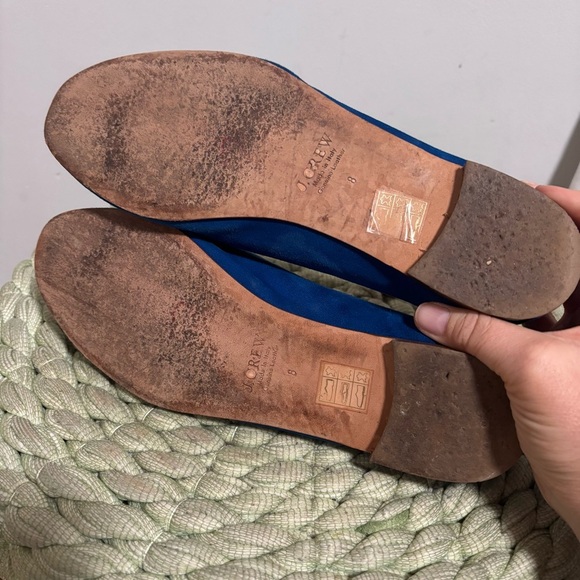 J. Crew Cleo Bright Cobalt Deep Riviera Blue Suede Slip On Loafers - Picture 7 of 11